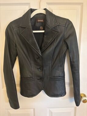 Danier Black Leather Tailored Blazer